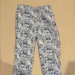 Lands' End Blue and White Pajama Pants